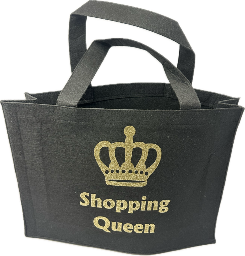 Tas vilt grijs shopping queen