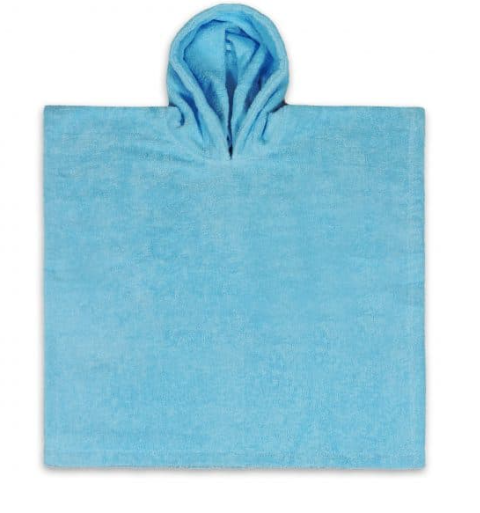 poncho - kleur blauw met naam