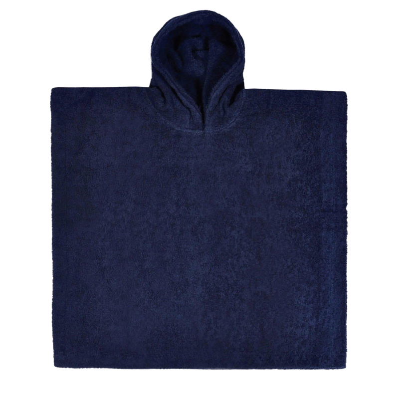 poncho - kleur  navy met naam