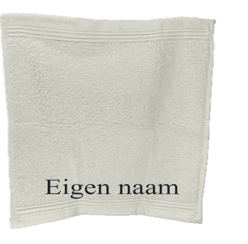 mini gastendoekje met eigen naam geborduurd - wit - 30x30cm