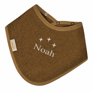 Bandana slabbetje uni line - Brown clay - met GRATIS geborduurde naam