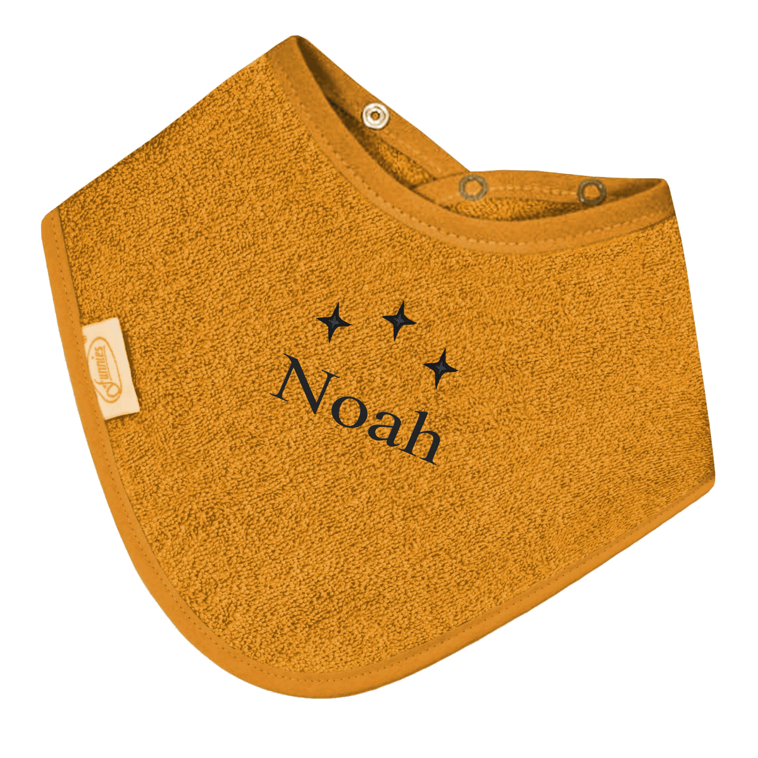 Bandana slabbetje uni line - ochre - met GRATIS geborduurde naam