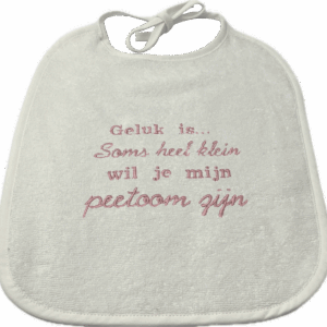 Slabbetje - roze - wil je mijn peetoom worden?
