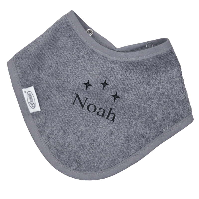 Bandana slabbetje uni line - antraciet - met GRATIS geborduurde naam