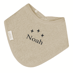 Bandana slabbetje uni line - cream - met GRATIS geborduurde naam