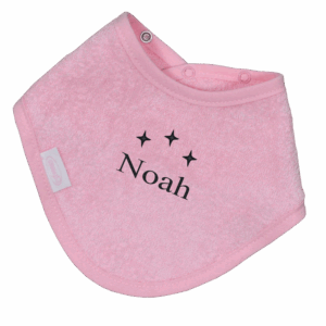 Bandana slabbetje uni line - roze - met GRATIS geborduurde naam