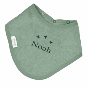 Bandana slabbetje uni line - stone green - met GRATIS geborduurde naam