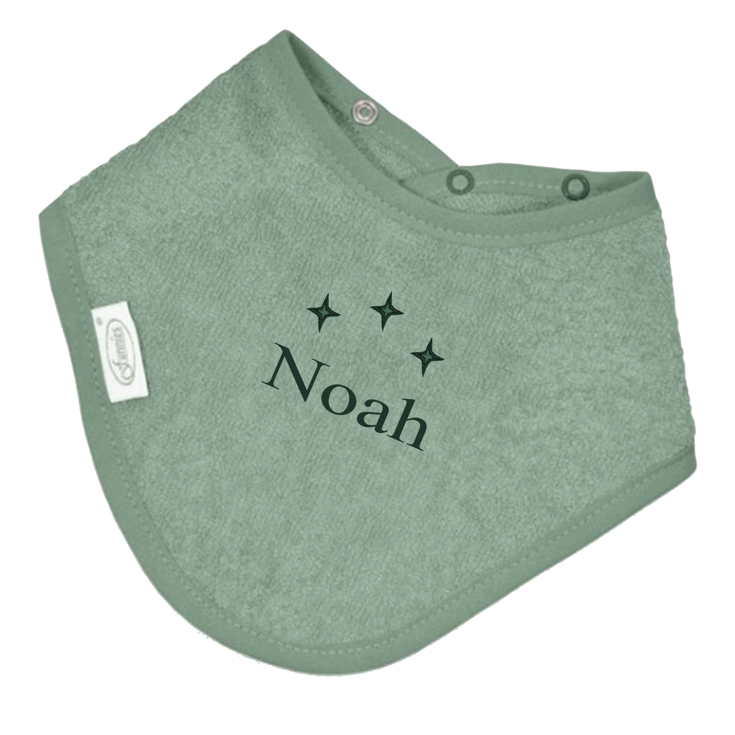 Bandana slabbetje uni line - stone green - met GRATIS geborduurde naam